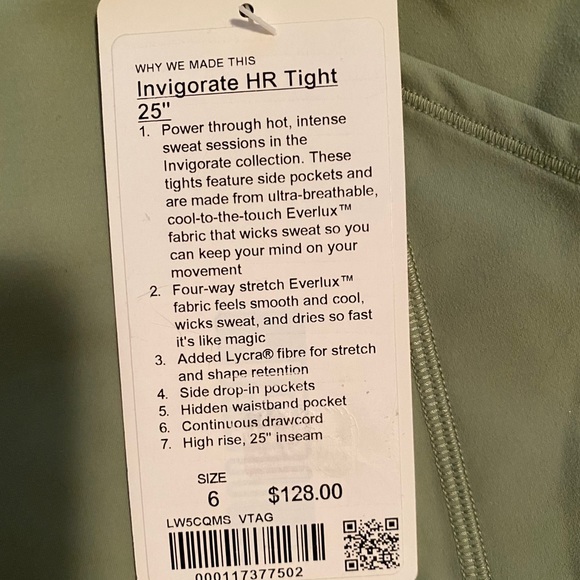 NWOT Lululemon invigorate high rise - Picture 4 of 4